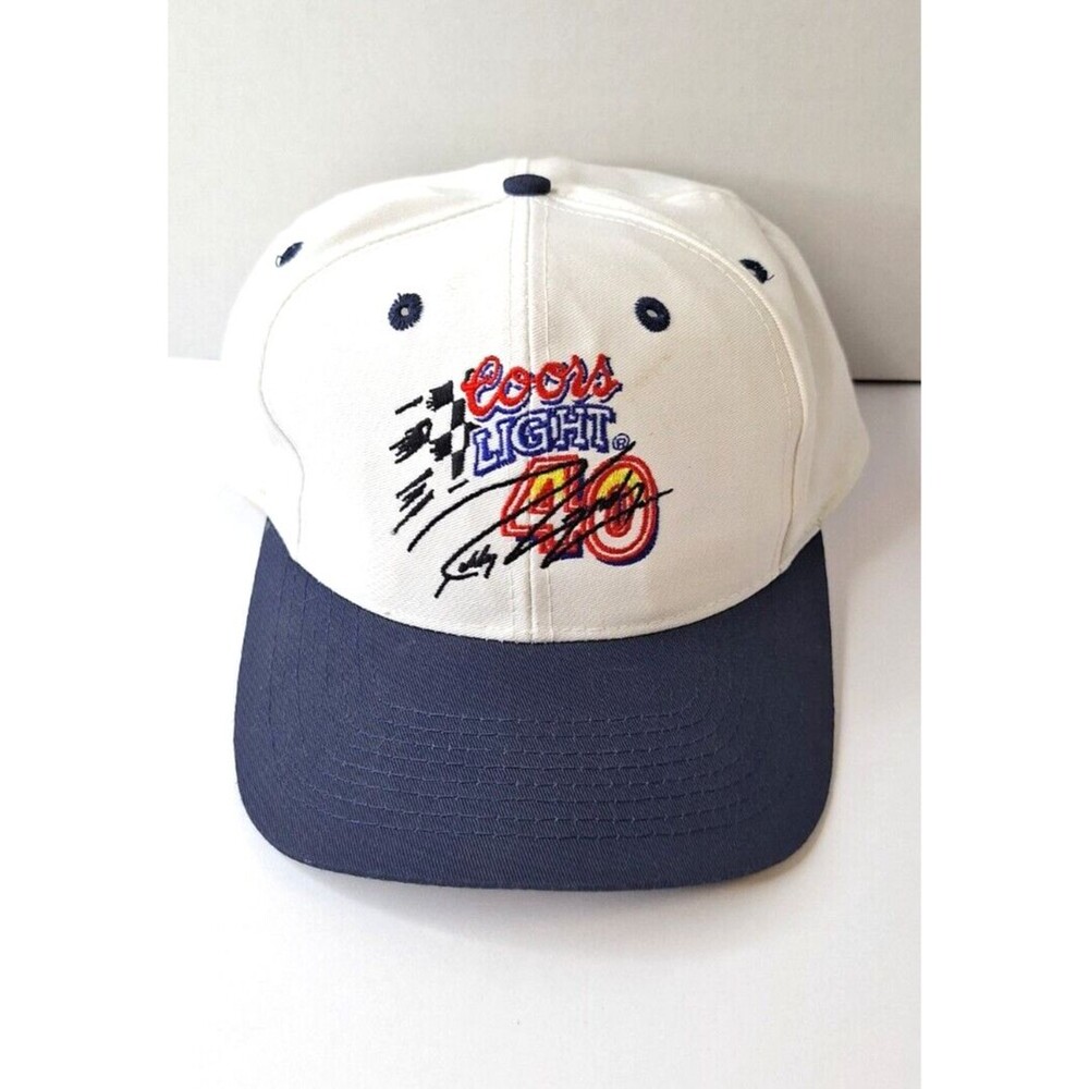 Vintage‎ Blue Diamond COORS LIGHT Racing NASCAR #40 Hat Autographed Race Car
